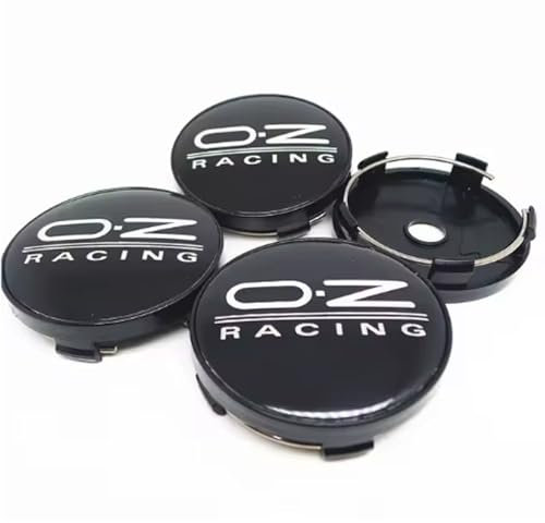 MNGKIQC 4 Stück Auto Nabenkappen, für OZ 60mm Nabendeckel Radnabenkappen Felgendeckel Wasserdich Staubdicht Auto Radkappen Zubehör,A-60mm