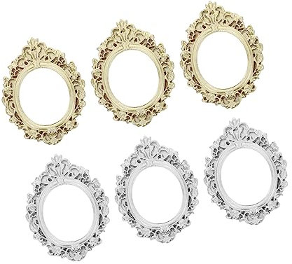 VALICLUD 6stücke Vintage Bilderrahmen Aus Mini Fotorahmen Für Diy Wanddekoration Klassische Resin Dekoration Für Fotos Als Schmuckdisplay Und Heimzubehör