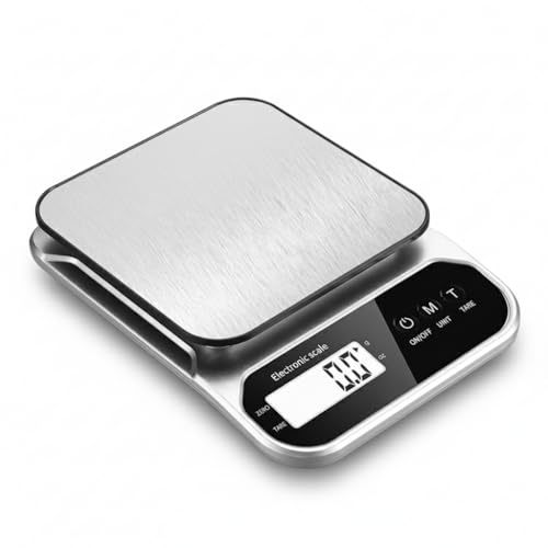 WOW TRAVEL Digital Food Scale 10kg x 1g Accuracy, Stainless Steel Kitchen Scale with LCD Display, Smart Touch, Battery Powered Coffee Scale for Baking, Cooking, Meal Prep