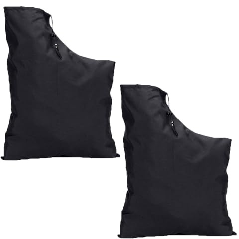 ZSUIQIN 2 Pcs Sac Aspirateur de Souffleur Feuilles,pour Maison,École,Parc | Tissu Oxford, fermeture éclair inférieure, cordon de serrage réglable, 63,5 × 37 × 44 cm, compatible aspirateur (Noir)