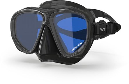 WATER TIME Tempered Snorkel Diving Mask Extra Wide View UV Protection Scuba Mask