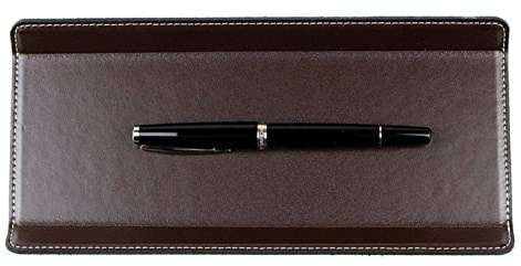 DELMON VARONE - Federschale aus Cambridge Top Grain Leder braun - Echtleder Stiftablage für Kugelschreiber und Füller - Elegante Stifteschale mit schwerer Metalleinlage für Schreibtisch und Büro