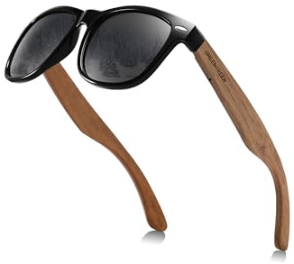 GREENTREEN Occhiali Da Sole Polarizzati In Legno Per Uomo: Protezione UV400 E Riduzione Del Riverbero - Occhiali Da Sole In Legno Per Guidare la Pesca E I Viaggi