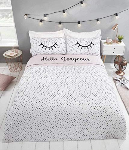 Hello Gorgeous Polka Dot Double Duvet Cover Set Reversible Bedding Bed Set Bed Linen