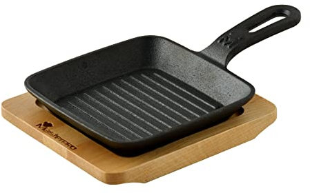 MasterPro Sartén Asadora Negro Hierro Fundido (13,7 x 22,2 x 2,2 cm)