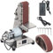 Ponceuse à bande ponceuse électrique 500 W,6 Contrôle de vitesse variable,Réglable min ponceuse stationnaire excentrique ponceuse à Bande Avec 10 Bandes Abrasives Pour Bois Métal Avec Rapporteur