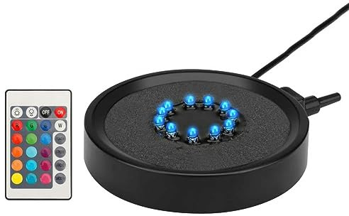BIGFOX Led Luce Acquario,Bolle Lampada Acquario con Telecomando,IP68 Lampada Rotonda del Disco di Pietra Dell'Aria,11 Led RGB 16 Colori Illuminazione 4 Modalità di Dimmerazione per Acquario