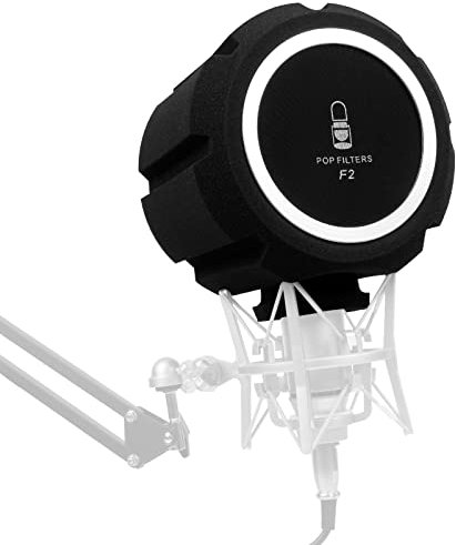 HIQIU F2 Mikrofonschirm Akustikfilter Schalldichtes Audio für Aufnahmeraum,Mikrofon Schallabsorbierende Schwammabdeckung Windisolierung Schild Schutz Aufnahme Schaum Bildschirm Pop Filter