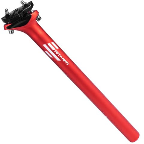 FIFTY-FIFTY Mountainbike Sattelstütze, 27.2/30.9/31.6mm Aluminiumlegierung Fahrrad sattelstütze, 350mm Länge für MTB, Rennrad (27,2mm, Rot)