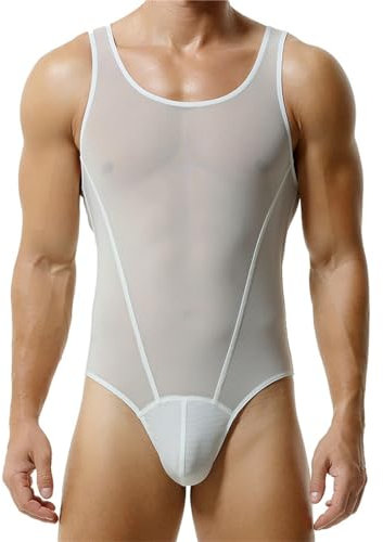 Jumpsuit Herren Schlafanzug Sexy：Overall Herren Sommer Sexy Einteilige Anzüge Leicht Unterwäsche Einfarbig Wrestling Trikot Kann Unter Andere Kostüme Angezogen Werden Reizwäsche Herren Gymnastikanzug