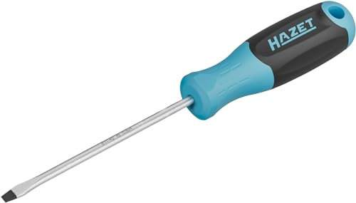 HAZET Schraubendreher 811-40, Schlitz Profil SW 0,8 x 4 mm, Länge 185 mm, rutschfester 3-Komponenten-Griff für hohe Kraftübertragung