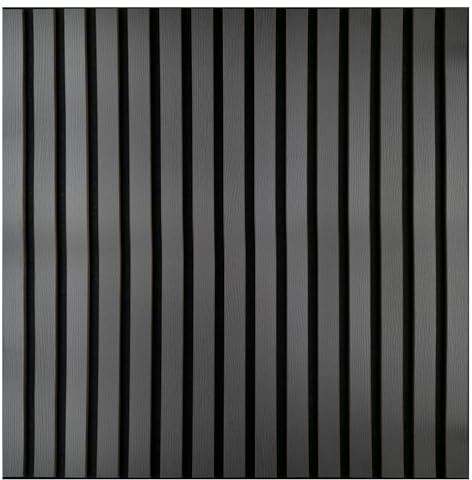 Kaiser plastic® Akustikpaneele | Farbe: Eiche schwarz | Wandpaneele in verschiedenen Formaten | Lamellenwand aus Holzfunier und Filz (60 x 60 cm - 4STK.)
