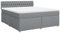 vidaXL Boxspringbett, Doppelbett mit LED Matratze Matratzenauflage, Bettgestell mit Lattenrost Kopfteil, Polsterbett Bett für Schlafzimmer, Hellgrau 180x200cm Stoff