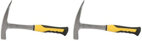 Garosa Marteau à Brique avec Manche en Caoutchouc, Petit Marteau Géologique Pointu, Double Tête, Bouche Plate, Enquête Géologique, Brique, Bec de Canard, 2 Pièces