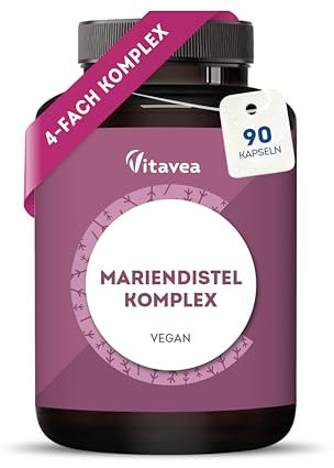 Mariendistel Artischocke Löwenzahn & Desmodium Kapseln - 4-fach Komplex - Vegan, Laborgeprüft, ohne unerwünschte Zusätze - 90 Kapseln - Vitavea
