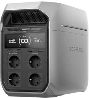 ECOFLOW Portable Power Station DELTA 3 Plus, 1024Wh LiFePO4 Battery, Fully Charges in 56 Minutes, 1800W Solar Generator, the product is unused, only part of the packaging is defective (Renewed)