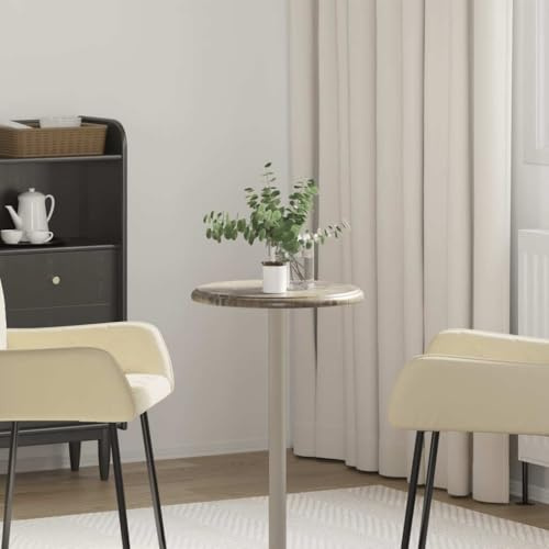 WRJENFSC Marmor Tischplatte Grau 40 cm rund, 2,5 cm Starke Arbeitsplatte aus Naturstein, moderner Kaffeetischplatte ohne Montage für Esszimmer, Küche, Balkon und Büro