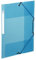 Viquel 113746 Chemise plastique à élastiques avec 3 rabats et étiquette d'identification sur la tranche Bleu A4 & 24x32