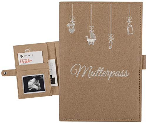 Étui pour carnet de maternité en feutre – Poche pour carnet de maternité – Organiseur avec de nombreuses poches pour échographie de maternité, carte de caisse d'hôpital | Cadeau pour les femmes