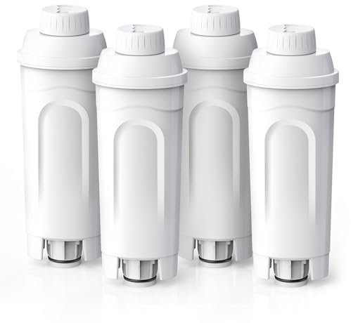 GLACIER FRESH DLSC002 Coffee Filter, Compatible with DeLonghi DLSC002, SER3017, 5513292811, 9310926, ECAM, ETAM, Esam, BCO, EC, BCO400, EC800 etc, 4 Pack