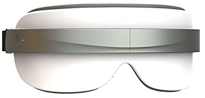 Masseur des yeux avec chaleur, Bluetooth Musique, rechargeable, masque de massage oculaire électrique pour détendre et réduire la fatigue oculaire, cernes, poches oculaires, améliorer le sommeil (gris
