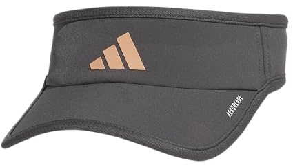 adidas Women's Superlite Visor β Lightweight Moisture-Wicking Running Tennis Hat, Grey Six/Rose Gold/3, OSFA