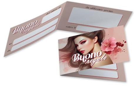 100 Buoni Regalo Parrucchiera Estetista Biglietti Omaggio Pieghevoli Parrucchieri Estetiste Gift Card Coupon Voucher Cartoncino da Compilare per Sconto od Offerta ai Clienti