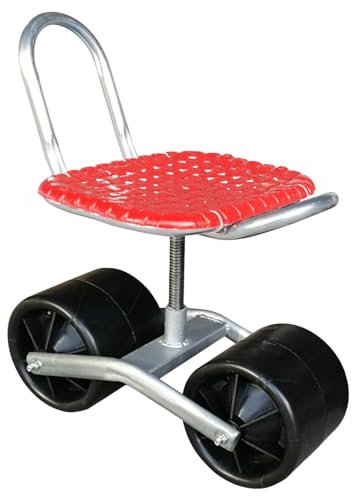 Asiento de jardín con ruedas, taburete de jardín con ruedas,Silla de jardín de altura ajustable, asiento de jardinería giratorio de 360 grados - Rodamiento , asientos de jardinería para personas