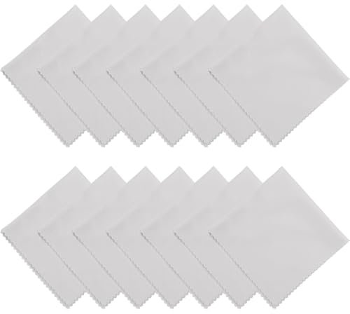 VPOUERY 50 paños de limpieza de microfibra adecuados para limpiar gafas, lentes, cámaras, iPads, iPhones, tabletas, teléfonos móviles, pantallas LCD, cubiertos y otros objetos delicados