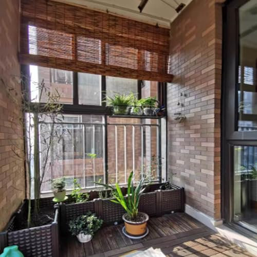 Bamboo Roller Blinds for Pergola Outdoor Reed Curtain with Breathable Straw Material for Indoor and Outdoor Decoration