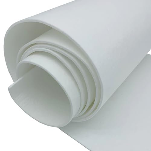 EDGEAM Filt, filttyg, filt, metervara, 30 cm x 300 cm x 3 mm, filtrulle, filtmatta, dekorativ filt för gör-det-själv filtunderlägg, fickfilt, förvaringsväska sömnad, broderifilt, filt för pyssel (vit,
