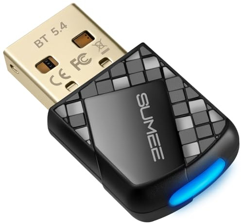 Bluetooth 5.4 USB Adapter for PC - Wireless Dongle Transmitter/Receiver, Plug & Play for Windows 11/10/7, Supports Keyboard/Mouse/Headphones/Speakers/Game Controller (BR+EDR+BLE Dual Mode)