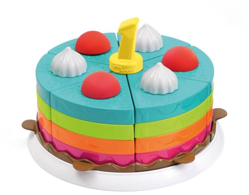 Chicco Torta Decorabile Montessori 42 Pezzi, Gioco Impilabile e di Ruolo, Sviluppo Motricità Fine, Colori e Logica, Senza Vernici, Stimola la Fantasia, Gioco per Bambini, Idea Regalo, 12-36 Mesi