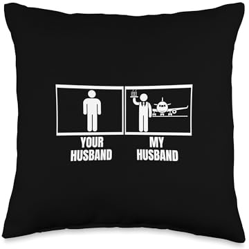 Cabin Crew Your Husband My Husband Funny Flight Attendant Throw Pillow