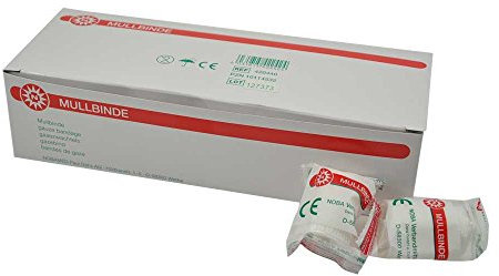 10x Noba MULLBINDE in Folie, Fixierbinde Binde Verband, 4 cm x 4 m