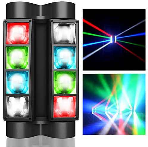 BETOPPER DJ Light LED RGBW Moving Head Disco Lights, 8x3W DMX Lights‘ with Magic Beam Light Effects. Supports Sound Activated & DMX512 Stage Lighting for Parties, Show, Stage Concert, Club (1S)