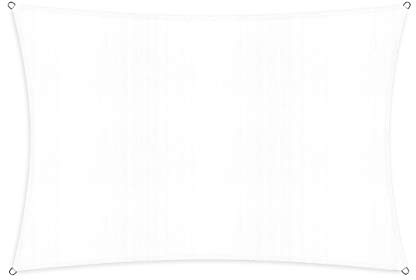 Lumaland Sonnensegel Rechteckig | 2 x 3 Meter | Wetterbeständiger Sonnenschutz inkl. Befestigungsseile | Terrasse, Garten & Balkon Schattenspender aus HDPE mit UV Schutz [Weiß]