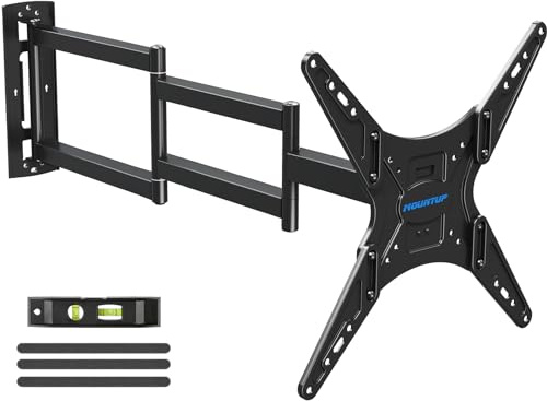 MOUNTUP Long Arm TV Wall Mount for Most 26-65 Inch TVs, Corner TV Mounts with 37.4 Inch Extension Arm, Smooth Swivel Tilt Single Stud Full Motion Bracket Max VESA 400x400mm, Holds to 77 lbs, MU0047