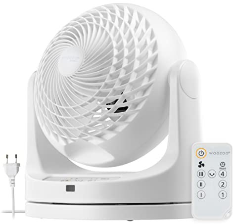 Iris Ohyama Woozoo, 23㎡, Ventilator, Weiß, 3 Geschwindigkeiten, Fernsteuerung, Oszillierend, leise, Table Fan, Tischventilator, Lüfter, Bodenventilator, tragbarer, Portable, Cooling, PCF-MKC18