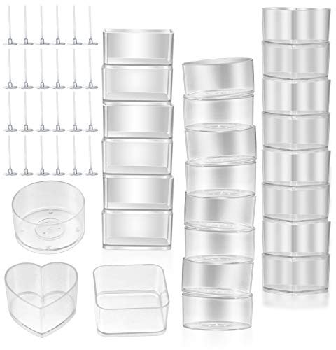 30 Stück Teelichter Kerzenhalter, 100 Stück Kerzendochte, Kunststoff Teelichtbecher Kerzenhalter, Wachsschmelz Dosen Formenhalter, Kerzenherstellungsset für DIY, Kerzen herstellen
