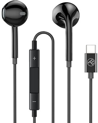 TELLUR Basic Urbs Serie di Cuffie Intrauricolari Cablate, USB C, Tipo C, 20 Hz - 20 KHz, 1.2 m (Nero)
