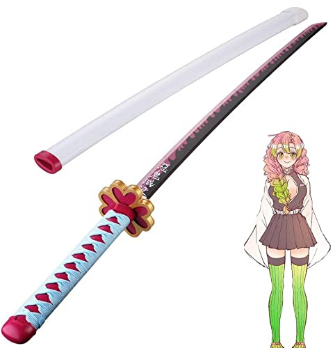 CClz Armi Di Spada in Legno Detesta Giapponese Katana Kanroji Mitsuri Samurai Spada Uccisa Lama Armi Giocattolo per Bambini Regalo Di Compleanno Di Natale Adulti/80Cm/Kanroji Mitsuri