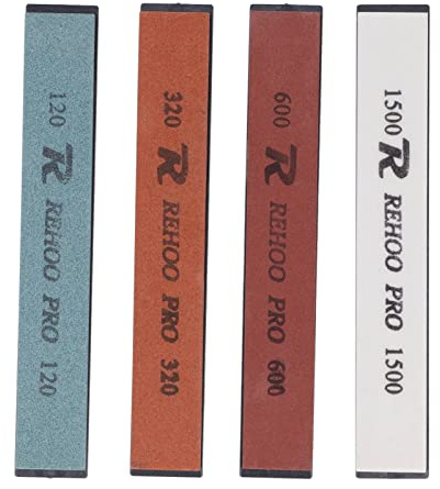 Pietra per affilare 4 grana laterale 120 320 600 1500 Pietra per affilare,Kit di pietra per affilare i coltelli, Set di affilatrici ad angolo fisso Affila qualsiasi coltello, Affilacoltelli Pietr