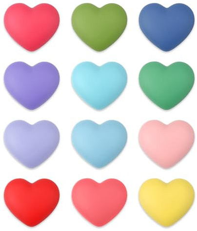 12pcs Strong Fridge Magnets, Heart Shaped Locker Magnets Colorful Decorative Refrigerator Cute Magnets for Whiteboard Map Calendars Fridge Kitchen Office Classroom