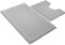 Paradise Products Greek Key Pattern Bath Mat 2 Piece Sets Non Slip Bathroom Mat, Soft Washable Rug Quick Dry Water Absorbent Bathroom Shower Mat & Pedestal Set (Silver)