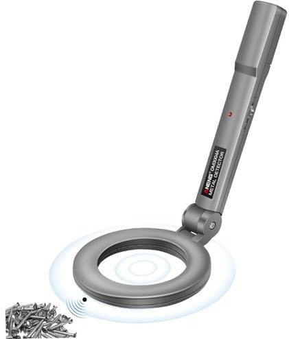 Handheld Metal Detector Highly Sensitive 180° Foldable Gold Detector with Red Light & Buzzing Accurate Battery Powered Portable Metal Detectors for Airport Lawn Beach, Gold Detector