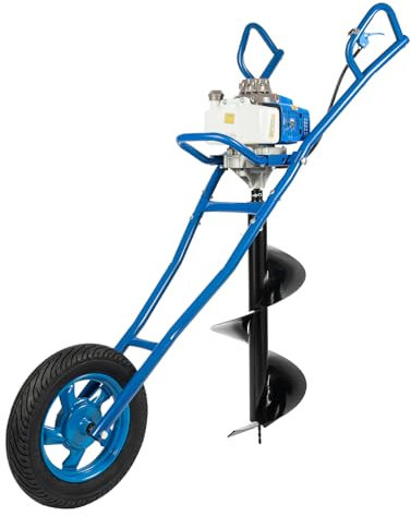 63 CC bensin, jordhålsborr, 2-takts gasdriven jordborr, trappborr, växtborr, bensin, jordborr, skottkärror, jordborr, jordborr, pålborrsats, 2,2 kW, 80–115 dB