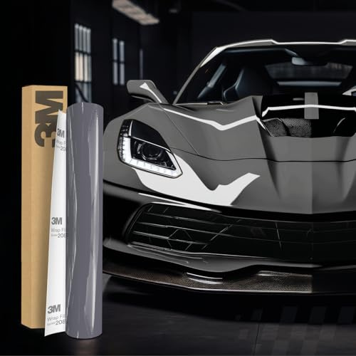 Finest Folia 3M 2080 Film Autocollant pour Car Wrapping pour Voiture Moto Bateau Protection de Peinture 3D avec canaux d'aération (HG61 High Gloss Nardo Gray, 100 x 152cm)