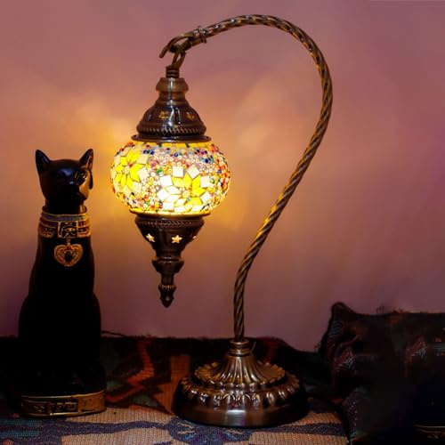 Turkisk exotisk mosaik bord med handgjord marockansk stil retro lampa skugga dekorativa lampor för sovrum jul halloween kontor konstdekor
