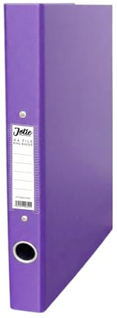 Jotie A4 Ring Binder Folder, Durable 2 Ring A4 Binder for Files & Documents, 40mm Spine, 250 Sheet Capacity, Thumb Hole & Spine Label, Office School File Storage, Purple, Pack of 1